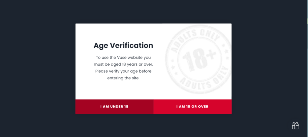 Vuse Age verification 1